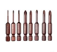 Embout de tournevis compatible avec perceuse électrique à tige hexagonale 50 mm de long PH00 PH0 PH1 PH2 Alliage d'acier magnétique 6,35 mm (PH0 x 50 x 2)