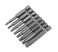 Embout de Tournevis étoile Torx Inviolable à 5 Points 8 Pièces 1/4 tige Hexagonale T8 T40 50 Mm de Long Ensemble D'embouts de Tournevis étoile de sécurité Magnétique en Acier