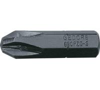 Embout de tournevis Gedore 1/4", lot avantageux de 10 pces, cruciforme PZ 2 690 PZD 2 S-010