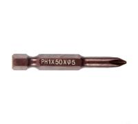 Embout de tournevis robuste en alliage d'acier avec tige hexagonale de 6,35 mm compatible avec les perceuses, lisse pour surface Ph00 à Ph2 pour pointes cruciformes, insert de 50 mm de long pour une