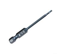 Embout de tournevis triangulaire de 65 mm de long avec tige hexagonale de 6,35 mm pour perceuse et tournevis manuel, outil en acier foncé avec pointe magnétique pour vis de 1,8 mm à 2,7 mm, traité