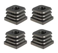 Embout de tube carré - CYCLINGCOLORS - 40x40mm - Taraudé M8 - Lot de 4 - Noir