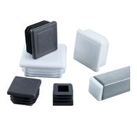 Embout de Tube carré de clôture, Protecteur de Sol résistant aux Chocs pour Pieds de Meubles, Tabouret de Table White_24PCS 30 * 30mm