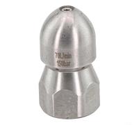 Embout de vidange en acier inoxydable pour 70 litres par minute et 150 bars de pression pour une performance constante