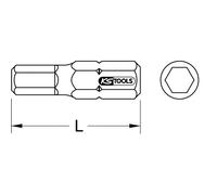 Embout de vissage 1/4' 6 pans 6,0 mm 18 mm du coffret 918.3050 KS TOOLS - 918.3053