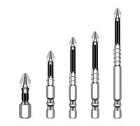 Embout De Vissage Magnétique | Lot De 5 Cruciformes K5 Antidérapants | S2 Haute Dureté, K5 Résistant Aux Chocs Et Antidérapant 9 Tournevis Magnétiques Ph2 25-150 MM, Pour Perceuse Electrique