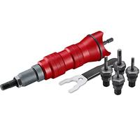 Embout de vissage professionnel pour perceuse ou visseuse sans fil M3-M8 en aluminium, acier et rivets en acier inoxydable (5 rivets) - Kit de rivets - Embout à rivets Fortum 4770654
