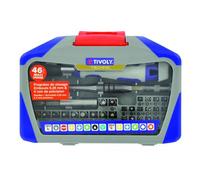 Tivoly Coffret de vissage 46 pièces – 22 embouts précision 4 mm, 19 embouts torsion 6,35 mm