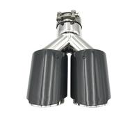 Embout d'échappement 1 Embout Silencieux Brillant Multi-tailles D'échappement Double Universel Acier Inoxydable Tuyau Terminal d'échappement(51MM IN-76MM OUT)