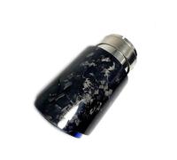 Embout d'échappement 1 Embout Silencieux D'échappement Universel Fibre Carbone Forgée Brillante + Acier Inoxydable Bleu Pour BMW Turbo Sound Sifflet(ID 57-OD 114)
