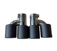 Embout d'échappement 1 Paire D'embouts D'échappement Doubles Pour Voiture Type H Fibre Carbone Mate Acier Inoxydable Double Sortie Silencieux Toutes Voitures Terminal d'échappement(ID 67-OD 114)