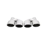 Embout D'éChappement 1 Paire D'embouts D'échappement Ovales En Acier Inoxydable Voiture Entrée 63Mm Double Amélioration Pour W204 C63 Sifflet D'éChappement(Argent)