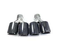 Embout d'échappement 1 Paire D'embouts D'échappement Universels Doubles Fibre Carbone Brillant 304 Acier Inoxydable Pour Tuyau D'échappement À Bride Droite Terminal d'échappement(48 IN-76 OUT)