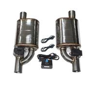 Embout d'échappement 1 Paire Système D'échappement Kit Tuyau À Commande Électrique Angle Soupape Réglable Silencieux Universel Acier Inoxydable Terminal d'échappement(76MM D)