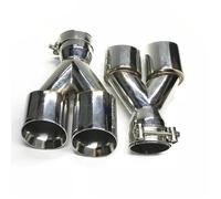 Embout d'échappement 1 Paire Tuyaux D'échappement Universels À Double Tuyau Acier Inoxydable L+R Système D'échappement Voiture Pour N'importe Quelle Voiture Terminal d'échappement(60 IN 76 OUT)