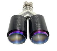 Embout D'echappement 1 PC Violet Acier Inoxydable Double Pointe Longueur Égale Tuyau De Silencieux Fin Queue Milieu Embout D'échappement Voiture Tuyau D'échappement Gorge Queue(70MM IN-76MM Out)