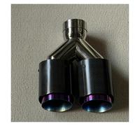 Embout d'échappement 1 Pièce Double Pointe En Acier Inoxydable Au Carbone Violet Brillant Queue D'extrémité Tuyau Silencieux De Longueur Égale Extrémités tuyau auto(ID 60mm-OD 76mm)