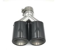 Embout D'echappement 1 Pièce Y Modèle Brillant Carbone Échappements Double Extrémité Conseils D'échappement Double Silencieux Tuyaux Queue Conseils Pour BMW Gorge Queue(IN 60MM-OUT 101MM)