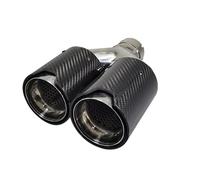 Embout d'échappement 1 Pièces Double Fiber Carbone + 304 Acier Inoxydable Universel En Embouts D'échappement Tuyaux D'extrémité Silencieux Tuyaux d'échappement(Equal 60mm)