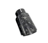 Embout d'échappement 1 Pièces Embouts D'échappement Simples Tuyau Noir Brillant Forgé En Fiber Carbone Silencieux Universel Tuyaux d'échappement(ID 67MM-OD 76MM)