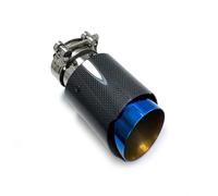 Embout d'échappement 1 Pièces Tuyau D'échappement Voiture Mat Carbone Queue Extrémité Bleu Acier Inoxydable Droit Silencieux Pointe Bride Pour Bmw F30 Tuyaux d'échappement(IN 70mm-OUT 89mm)