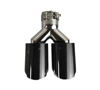 Embout d'échappement 1 Silencieux D'échappement Universel Fibre Carbone Voiture Même Longueur Polissage Forme Y Double Sortie Embout Brillant Sergé Turbo Sound Sifflet(60-89)