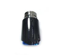 Embout d'échappement 1 Tuyau D'échappement Voiture Bouclé Brillant Fibre Carbone Acier Inoxydable Bord Biseauté Tuyau D'échappement Noir Terminal d'échappement(54 IN 76 OUT)