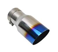 Embout D'échappement 2,5 Pouces Entrée 4 Sortie 7, Long 304 Acier Inoxydable Bleu Bouche Inclinée Tuyau Do Embout Echappement