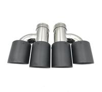 Embout d'échappement 2 Pièces Gauche Droite H Style Entrée 63Mm Sortie 89Mm Embout D'échappement Fibre Carbone Couleur Noir Mat Silencieux Tuyau Turbo Sound Sifflet(76 IN 89 OUT)