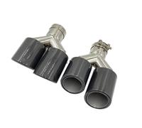 Embout d'échappement 2 Pièces Gauche + Droite Y Modèle Brillant Carbone Échappements Double Extrémité Conseils Pour BMW Échappement Double Silencieux Tuyaux Extrémités tuyau auto(IN 70MM-OUT 114MM)