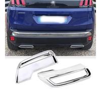 Embout d'échappement arrière ABS, couvercle de tuyau d'échappement de queue, couvercle de cadre compatible avec Peugeot 3008 5008 4008 Allure 2017-2022 (chrome)