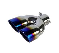 Embout D'échappement Arrière Universel À Double Baril Entrée Voiture De 63mm Silencieux Sortie En Titane Noir En Acier Inoxydable D'Échappement(Blue Z)