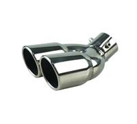 Embout D'échappement Arrière Universel À Double Baril Entrée Voiture De 63mm Silencieux Sortie En Titane Noir En Acier Inoxydable D'Échappement(Silver W)