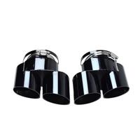 Embout d'échappement bilatéral for BMW X5 X6 G05 G06, embout de silencieux noir en acier inoxydable, un à deux(Black)