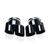 Embout D'échappement Bilatéral Quadruple Pour BMW X5 X6 G05 G06 Embout De Silencieux Noir En Acier Inoxydable, Un À Deux Modification Voiture(Black)