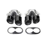 Embout D'échappement De Voiture Quadruple Pour Benz Pour Classe A W177 A35 A200 A180 Mise À Niveau Pour 45 Pare-chocs Arrière A Système Embouts D'éChappement(Black B)