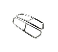Embout d'échappement de voiture Tuyaux d'échappement de voiture A6 C7 2016-2018, cadre décoration, gorge queue en acier inoxydable pour tuyau, garniture couverture modifiée(Argent)