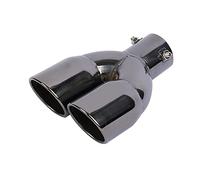 Embout d'échappement double 76 mm en acier inoxydable pour voiture - Double sortie - En forme de Y - Bouche inclinée - Silencieux universel - Droit