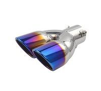 Embout d'échappement double 76 mm pour voiture - Embout d'échappement universel en acier inoxydable - Double sortie en forme de Y - Bouche inclinée - Embout d'échappement droit