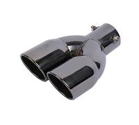 Embout d'échappement double 76 mm pour voiture - Embout d'échappement universel en acier inoxydable - Double sortie en forme de Y - Bouche inclinée - Embout d'échappement droit