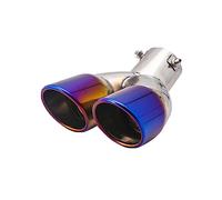 Embout d'échappement double 76 mm pour voiture - Embout d'échappement universel - Silencieux en acier inoxydable - Double sortie en forme de Y - Bouche inclinée - Tuyau d'échappement - Tuyau