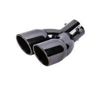 Embout d'échappement double 76 mm pour voiture - Embout d'échappement universel - Silencieux en acier inoxydable - Double sortie en forme de Y - Bouche inclinée - Tuyau d'échappement - Tuyau