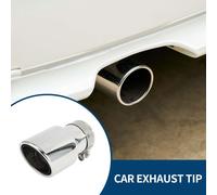Embout D'Échappement Double Paroi pinces Arrière De Tuyau D'Échappement De Voiture En Acier Inoxydable 2,5" Entrée 3,5" Sortie 6,7" Longueur 1 Ensemble Tonalité Argentée