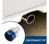 Embout D'Échappement Double Paroi pinces Arrière De Tuyau D'Échappement De Voiture En Acier Inoxydable À Souder 2,4" Entrée 4,3" Sortie 7,3" Longueur 1 Ensemble Ton Argent Bleu