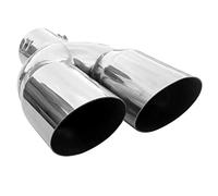 Embout d'échappement double silencieux d'échappement sport en acier inoxydable chromé 53 mm