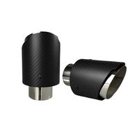 Embout D'échappement Embout Buse D'échappement Universel Fiber Carbone, 1 Pièce, Gorge Queue Voiture, En Acier Inoxydable, Brunissage, Sergé Mat, Silencieux(70mm-89mm)