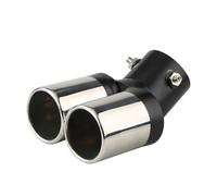Embout D'échappement Embout De Silencieux D'échappement Universel Pour Voiture, Rond, Chromé, En Acier Inoxydable Silencieux(Curved flat)