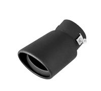 Embout D'éChappement Embout De Silencieux D'échappement Voiture À Sortie Unique Rond En Acier Inoxydable Pour Modification Tuyau Sifflet D'éChappement(Black Curved)