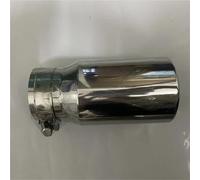 Embout d'échappement Embout D'échappement À Bord Plat 76Mm Entrée 3" Sortie 4" Longueur Totale 20Cm Silencieux Tuyau Universel Voiture Terminal d'échappement(Sliver)