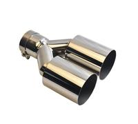 Embout D'éChappement Embout D'échappement Double Entrée De 2,5 Pouces Vers Sortie 3,5" Tuyau 10" Longueur Acier Inoxydable Couche Décalée Sifflet D'éChappement(54MM IN- 89MM OUT)